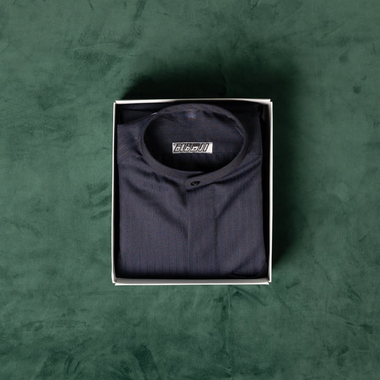 AlSafat Men's Winter Dishdasha - Navy Blue