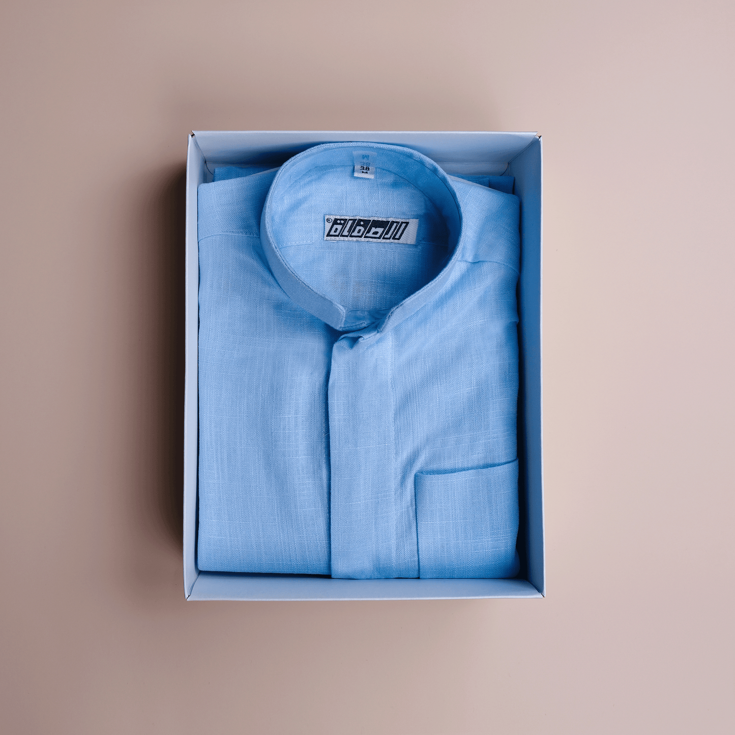 Men's Linen Dishdasha -Blue