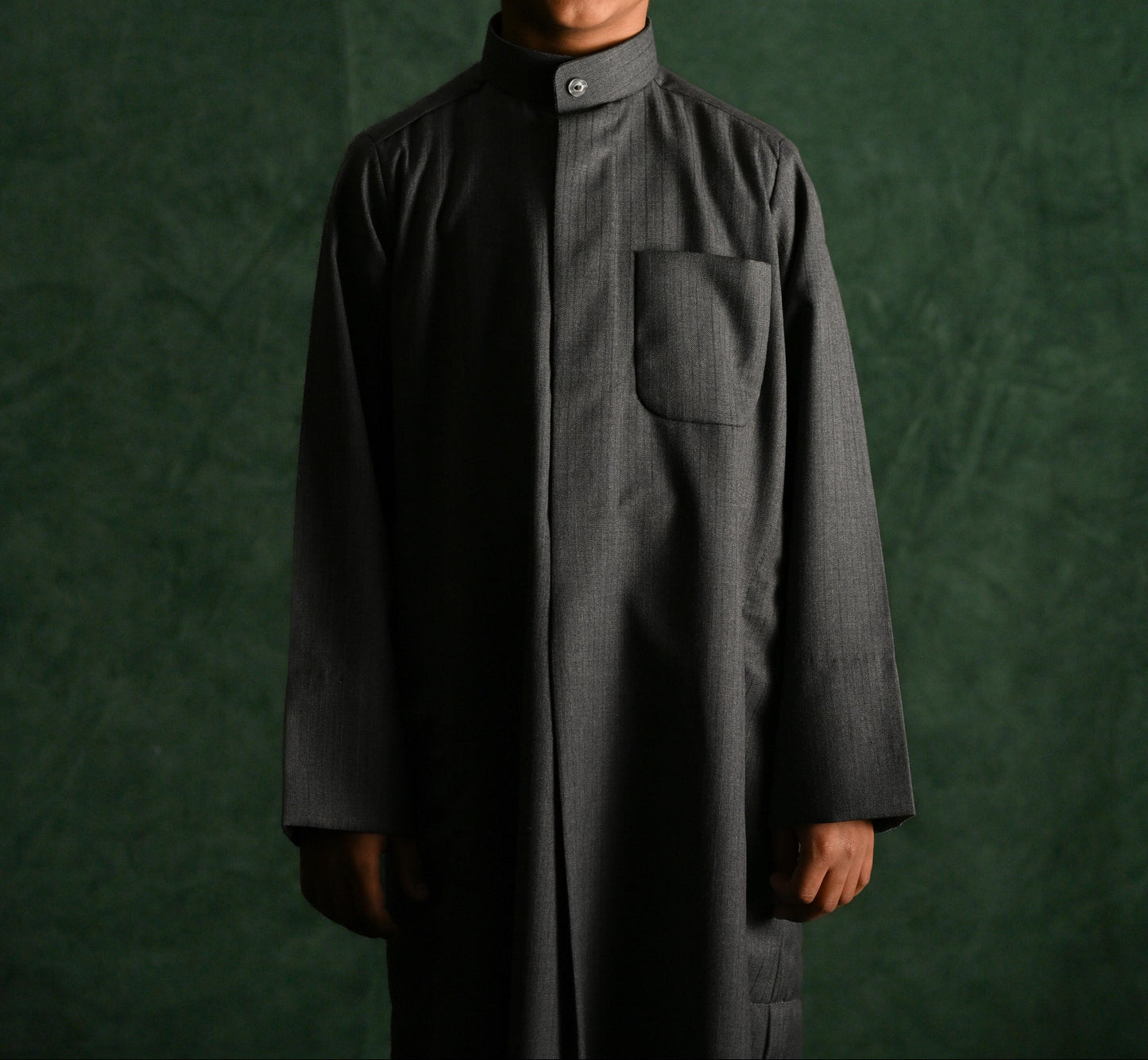 AlSafat Youth's Winter Dishdasha - Dark Grey - Regular