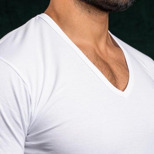 Top Underwear - V Neck Egyptian Cotton.