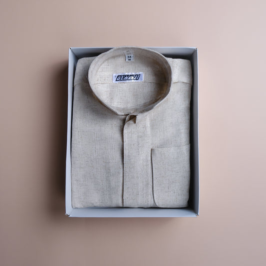 Men's Linen Dishdasha -Beige