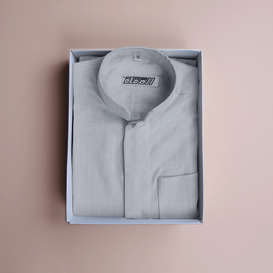 Men's Linen Dishdasha -Grey