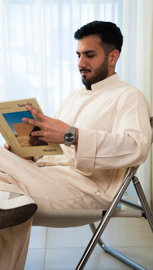 دشداشة  لينن للرجال - بيج