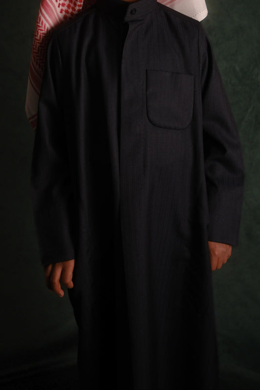 AlSafat Youth's Winter Dishdasha - Navy Blue - Regular