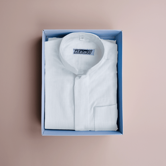 Youth's Linen Dishdasha - white