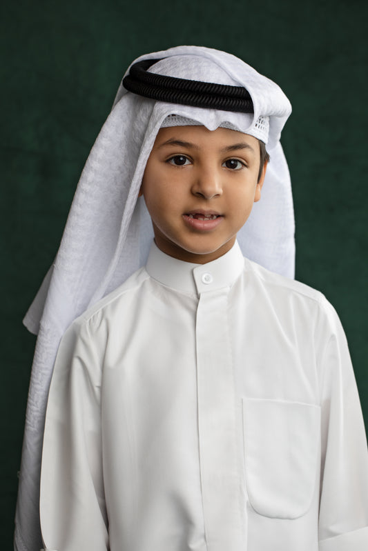 Shemagh AlMaraseem for Children - White