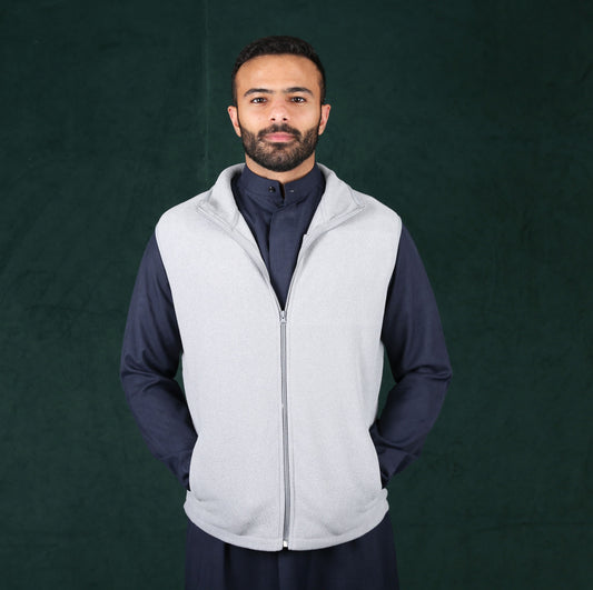 AlSafat Men's Winter Vest - Light Grey